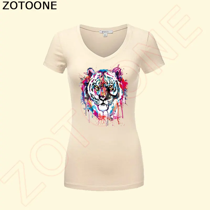 ZOTOONE красочные патчи с тигром утюгом на переноске патч для одежды 20*25 см моющиеся