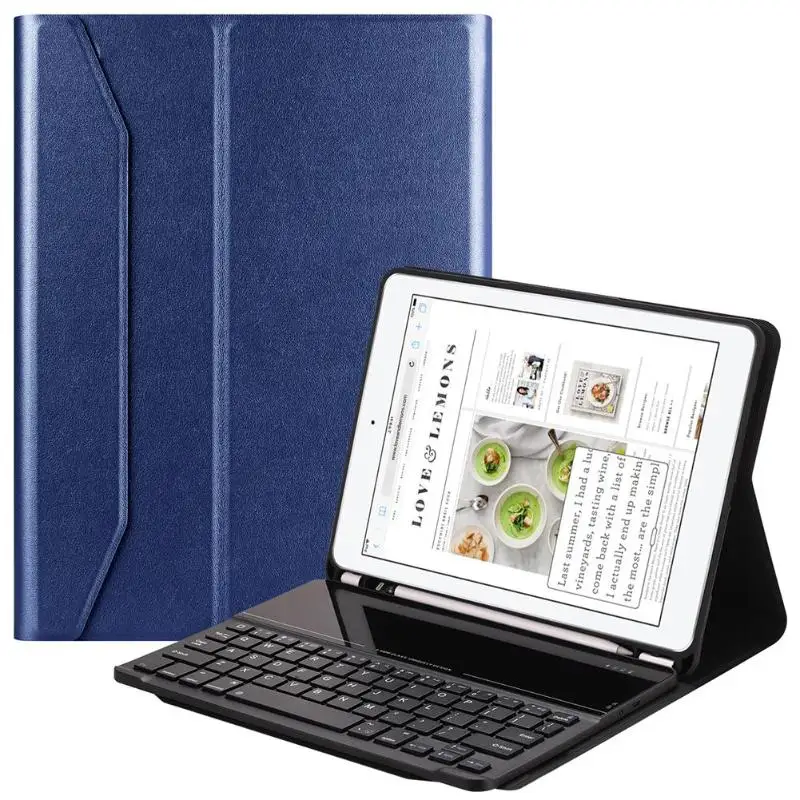 Ultra Thin Wireless Bluetooth3.0 Keyboard with Case Full Body Protective Keyboard Case Tablet Cover for iPad Air 1/2/Pro 9.7/9.7