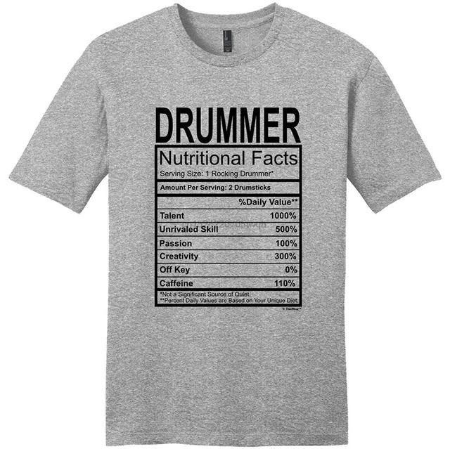 Men T Shirt Drummer Gift Nutritional Facts Gag Gifts Funny Young Men T Shirt Drummer Gift Nutritional Facts Gag Gifts Funny Young Mens
