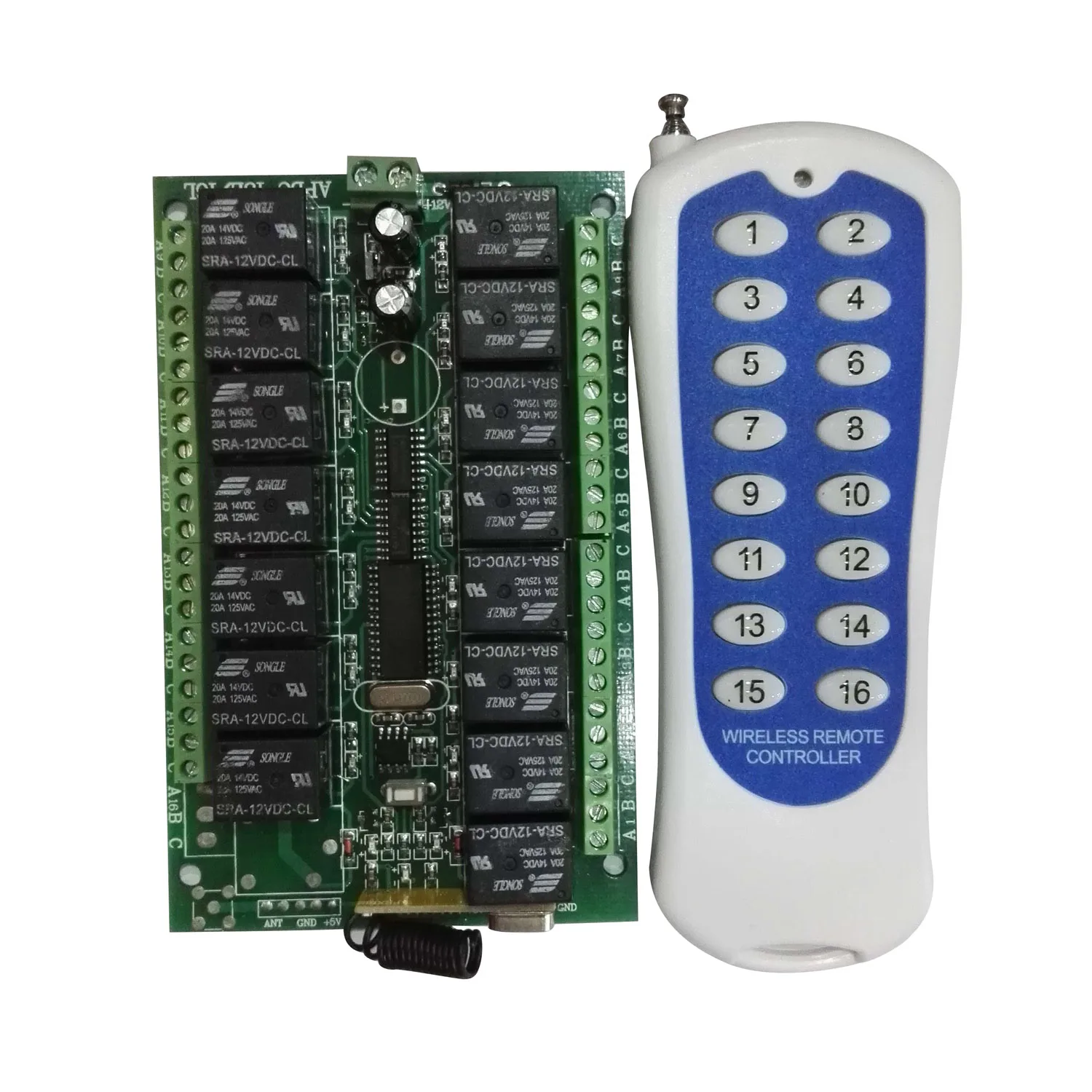 

DC 12V 15- Channel 500M Set Remote Control Switch Button Module Control