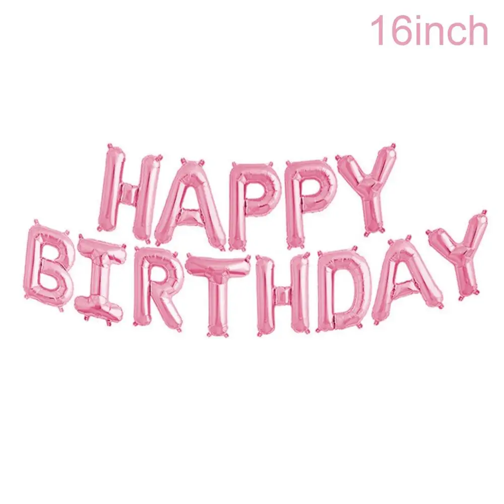 PATIMATE с днем рождения воздушные шары розовое золото номер баллоны 18-летний День рождения украшения Дети взрослый 18 день рождения балок Декор - Цвет: Happy Birthday Pink