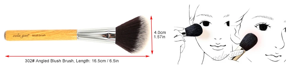 Vela. yue Большая кисть для пудры синтетическая веганская кисть для лица, для щек, миниатюрная рассыпчатая пудра, румяна, бронзер, инструмент для контурного макияжа