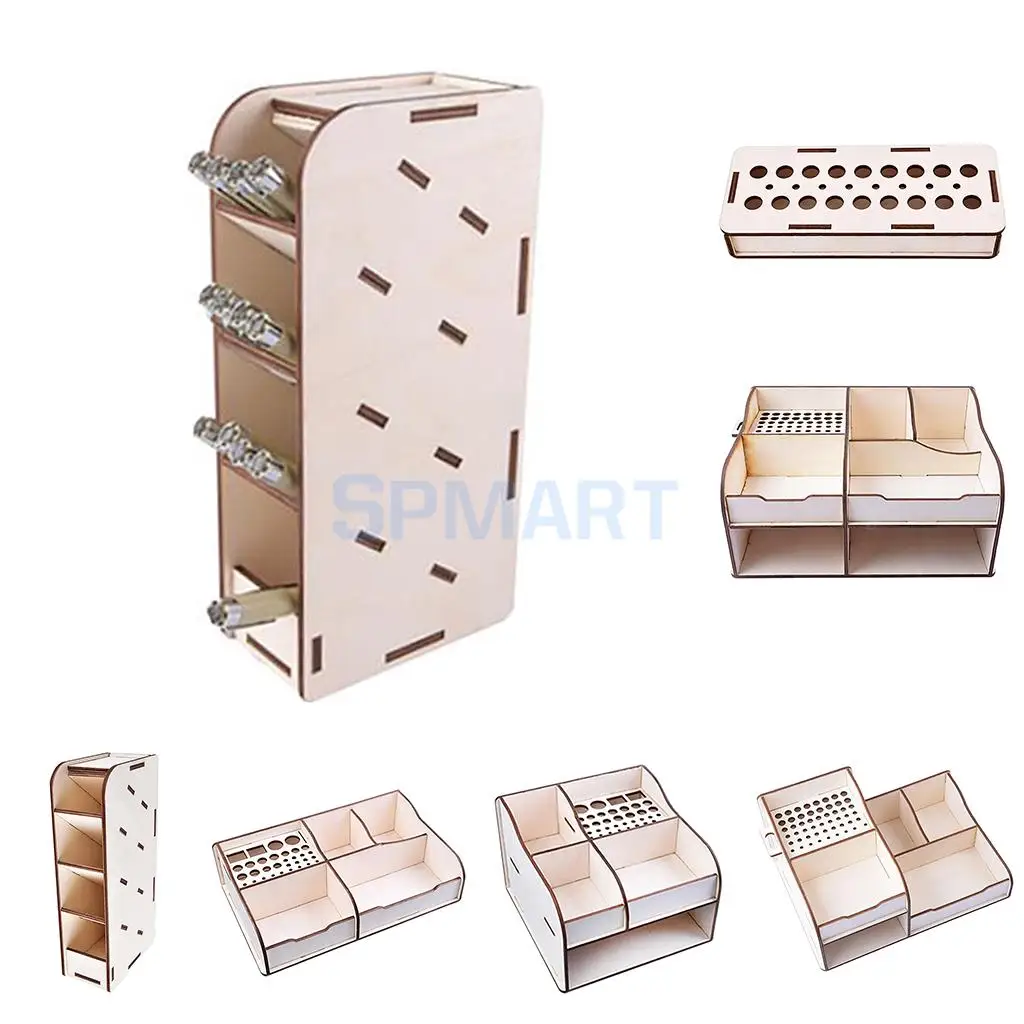 DIY Basewood Portable Action Figure Model Building Kit Tool Storage Rack Shelf for Gundam