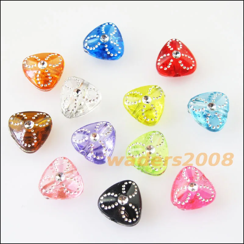 

80Pcs Mixed Acrylic Plastic Tiny Heart Spacer Beads Charms 9mm