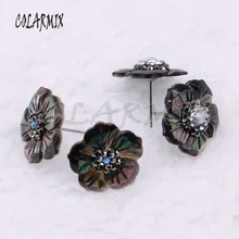 10 пар, маленькие жемчужные серьги-гвоздики, 20*20 мм, серые серьги-гвоздики с цветами, серьги с цветами, 4464