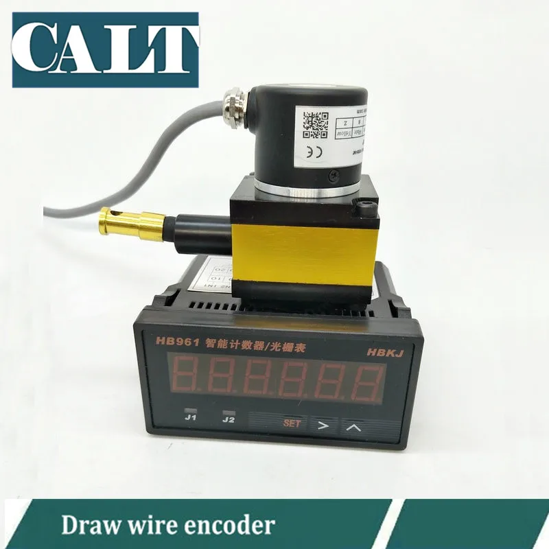 

CALT 0-800mm Linear draw wire encoder distance measuring cable motion transducer with 6 Digital Counter Display Table HB961