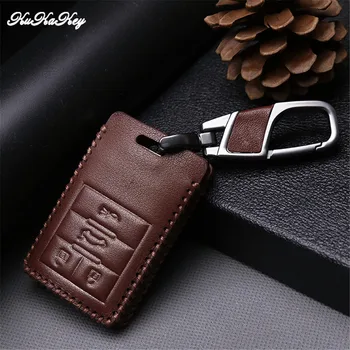 

Brown Leather Car Key Cover with Key Ring for Cadillac STS SLS CTS ATS SRX XTS DTS Seville Escalade Car Interior Accessories