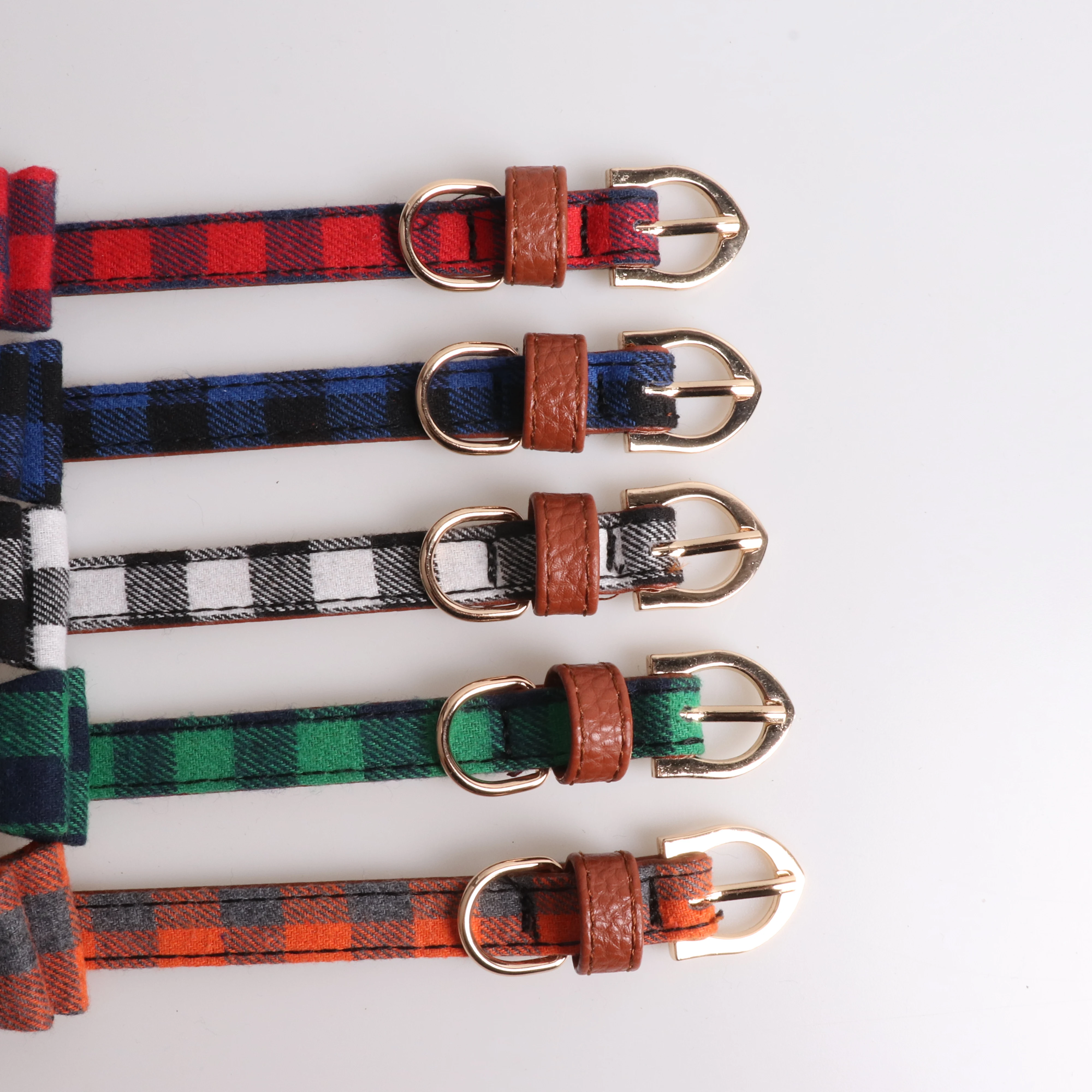 1pc Cute Collars PU Leather Small Extra Pet Cat Dog Plaid Bandana Dog Supplies Products Fashion New Hot Cat Dog Vintage Collars
