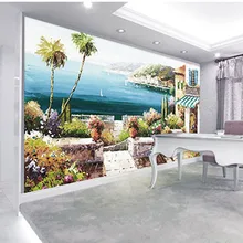 QINGCHUN пользовательские 3D печать DIY ткань и текстильные обои для стен тканевые фотообои матовый шелк для гостиной Приморский Пейзаж хороший