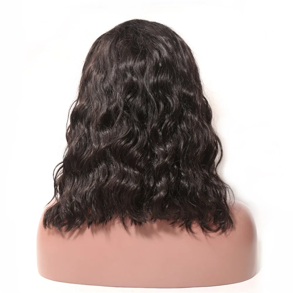 BD волосы короткие кружевные передние человеческие волосы парики натуральные волнистые бразильские волосы remy боб парик для черных женщин предварительно сорвал с волосами младенца