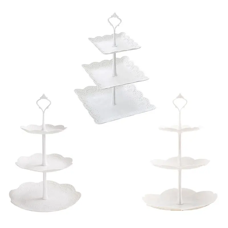 European Three-layer Fruit Plate Vegetable Storage Rack Organizer Snack Tray Dessert Table Decoration Multi-layer Cake Stand | Дом и сад