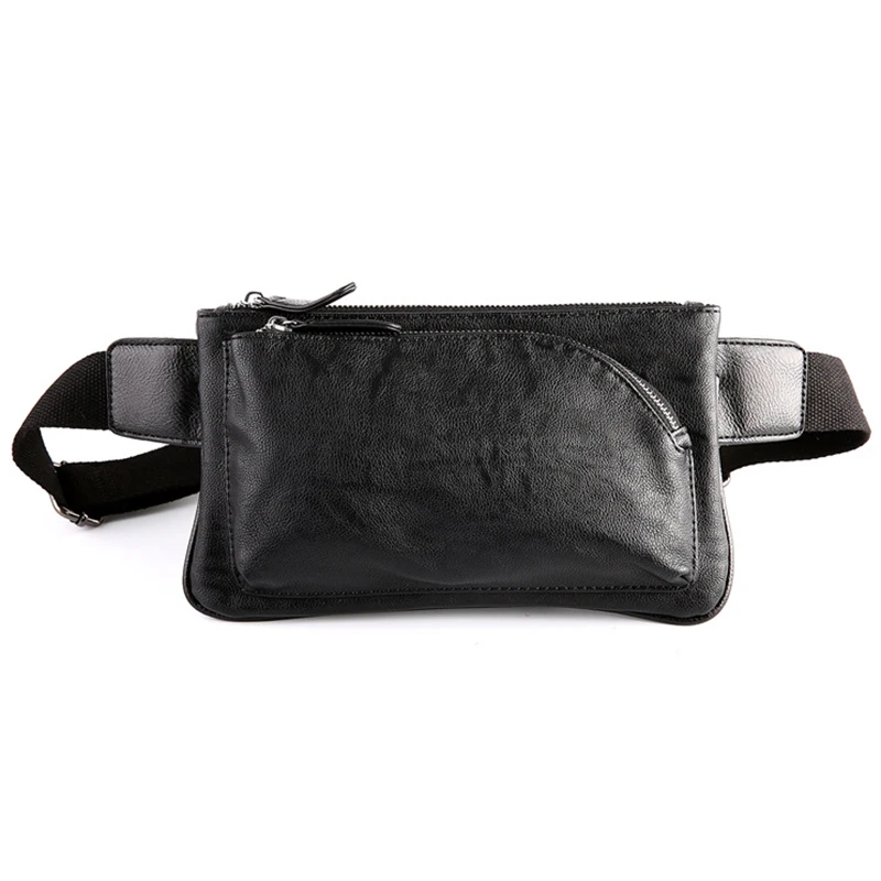 

Leather Waist Packs Men Fanny Pack Belt Bag Phone Pouch Bags Travel Waist Pack Male Small Cross Body Chest Shoulder Bags Casual