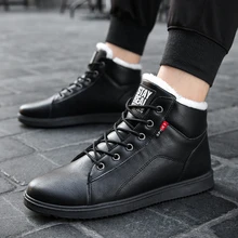 Модные зимние ботинки; Мужская обувь; теплые зимние ботинки на меху; зимняя рабочая обувь из искусственной кожи; Мужские Зимние ботильоны; мужские ботинки