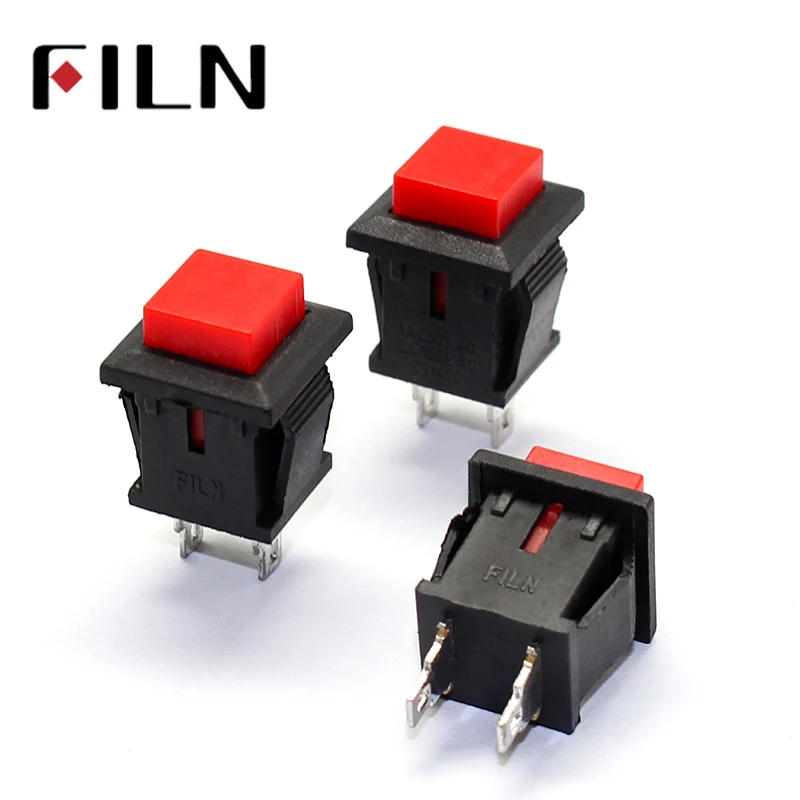 Pack of 5 On Metal Low Profile Round 12mm Momentary Push Button Switch 1.5A SPST 5 x Red Off-