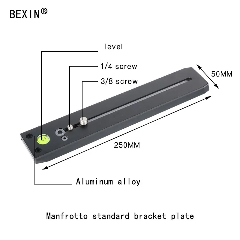 

BEXIN 120/250/400mm long rail plate Multi-purpose Quick Release Extender Rail Sliding Plate for Manfrotto Camera Tripod