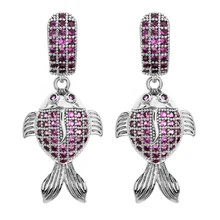 Роскошные маленькие золотые рыбки миниатюрные инкрустированные серьги из циркона это сладкий и Романтический Модные украшения для женщин/девочек ER-261