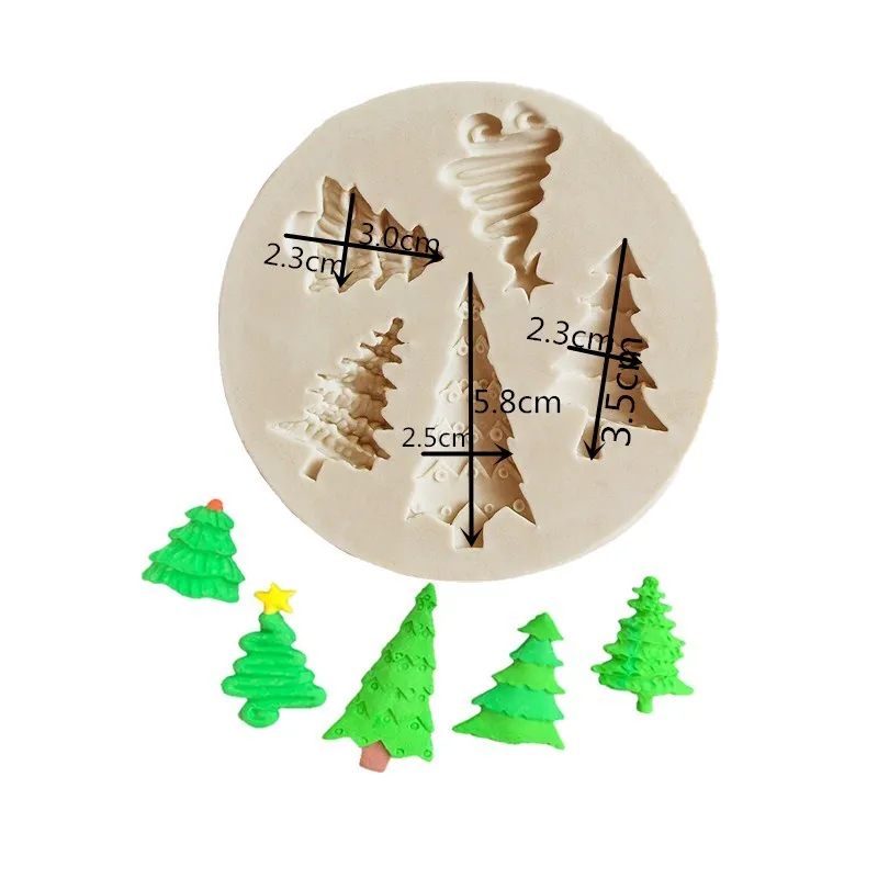 Aouke Рождественская елка серии силиконовые формы помадка торт плесень шоколадные конфеты глина плесень кухня инструменты для приготовления пищи J103