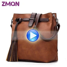 Crossbody Сумки Для Женщин Дизайнер Старинные Ведро Сумка Женская Кисточкой Плеча Женщины Вестник Мешки Кожа Известный Бренд Мешок Bolsos