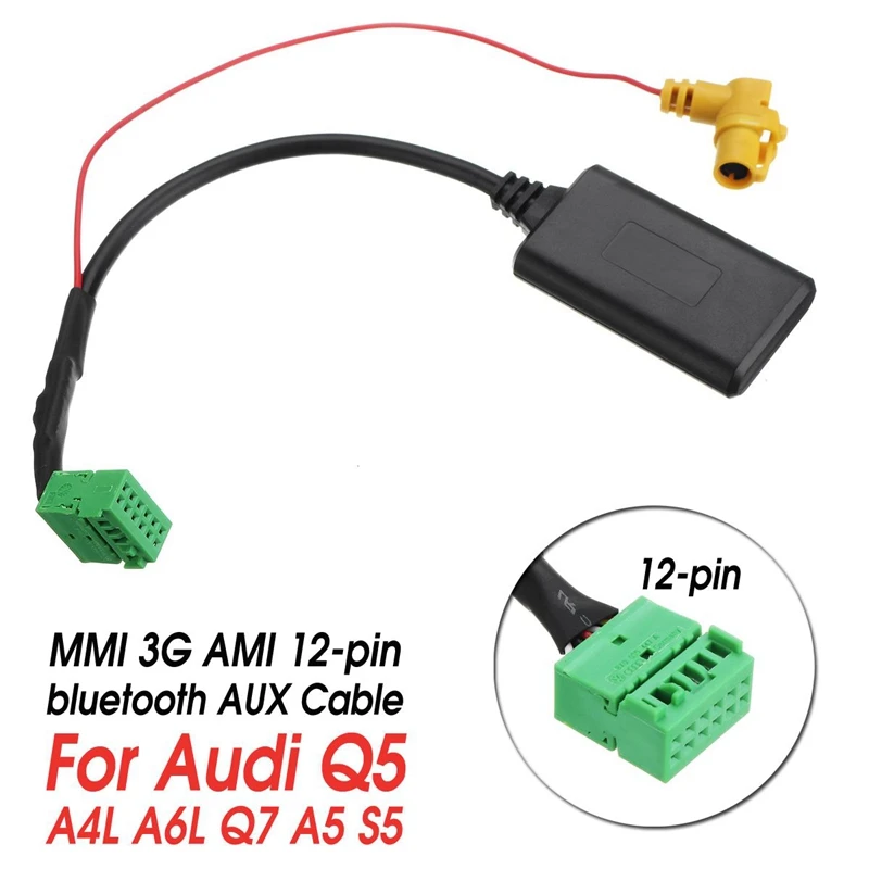 Беспроводной Mmi 3g Ami 12-контактный Bluetooth подключения к разъему Aux адаптер Беспроводной аудио Вход для-audi Q5 A6 A4 Q7 A5 S5