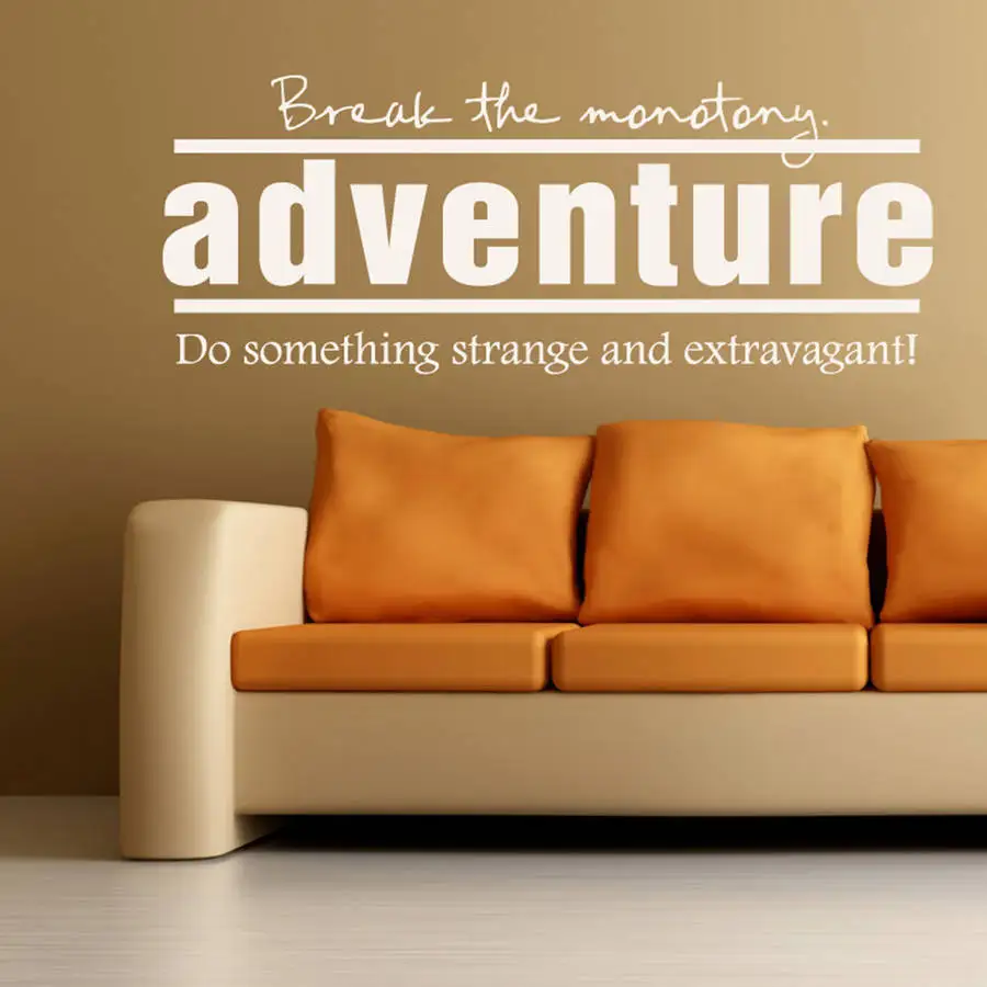 Adventure Text Wall Sticker Home Decor Living Room Removable Sofa