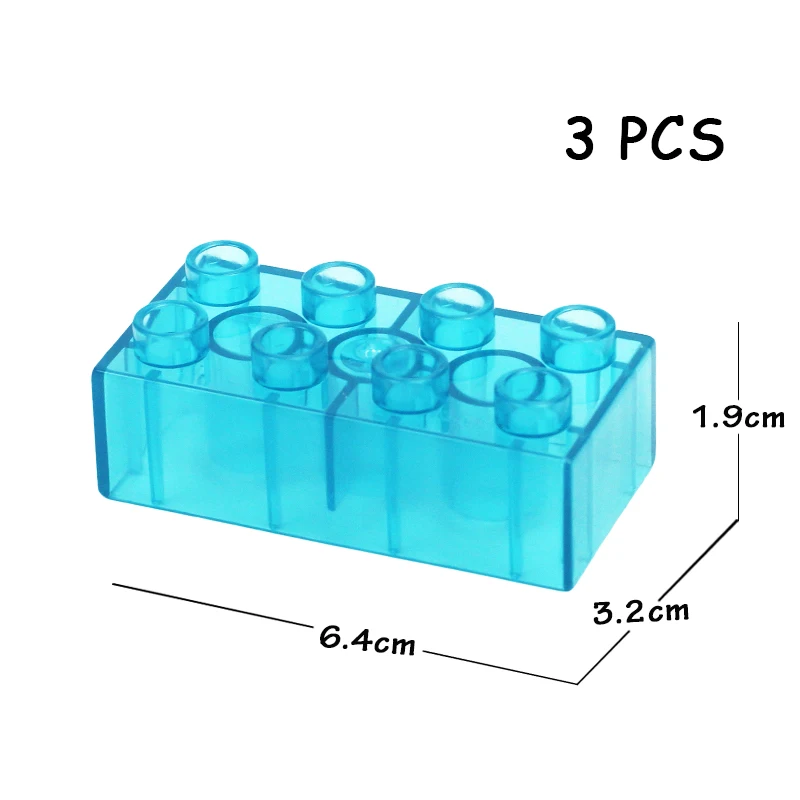 Большие строительные блоки оригинальные океанские животные Пингвин рыба полярные аксессуары в виде мишки совместим с Duplo Кирпичи DIY игрушки для детей - Цвет: 3pcs transparent