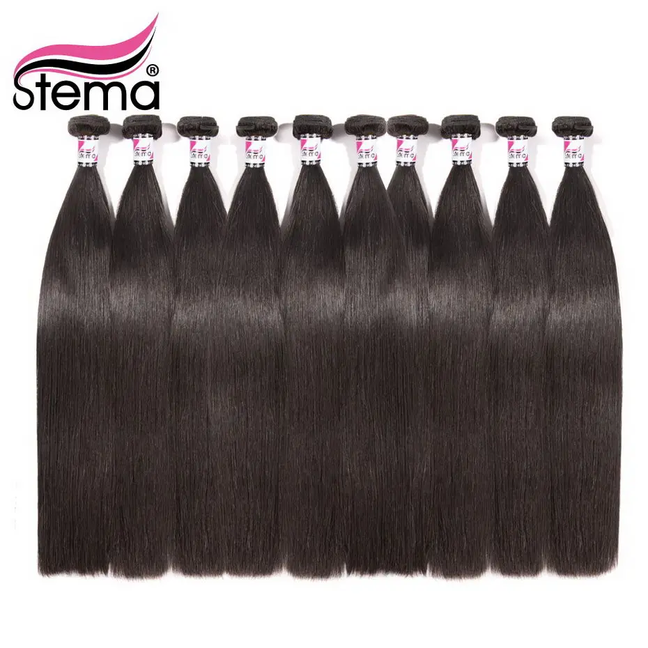 

Stema Brazilian Hair Weave Straight 10Pcs/lot Unprocessed 100% Human Virgin Hair Extension Natural color Free Shipping