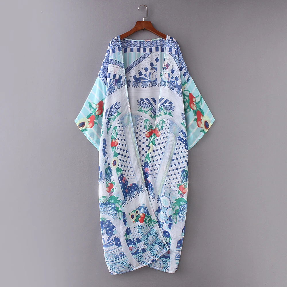2018 New Woman Fringe Kimono Cardigan Women Long Sleeve Summer Cardigan Ethnic Boho Beach Long Cardigan Femme