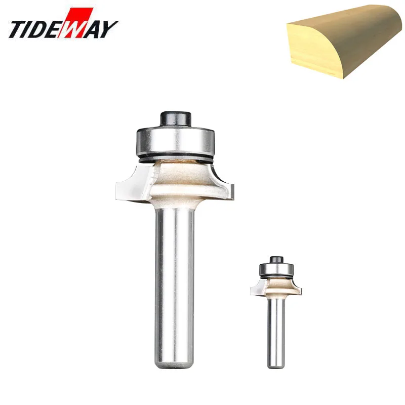 Tideway 1/4 6.35mm Corner Round Bit for Wood Woodworking Tool 2 flute Endmill with Bearing Milling Cutter Corner Round Over Bits