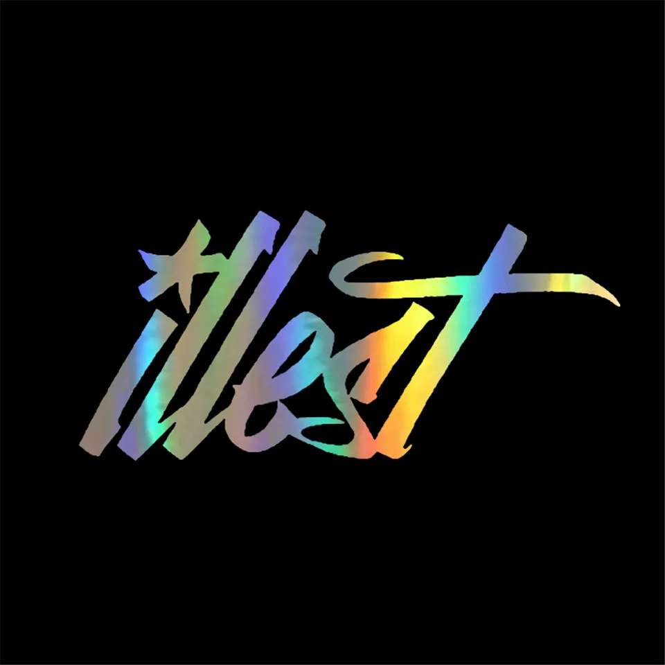 20.59.5CM ILLEST Reflective Fun Drift Racing Motorcycle Car Sticker Decal BlackSilverlaser (4)