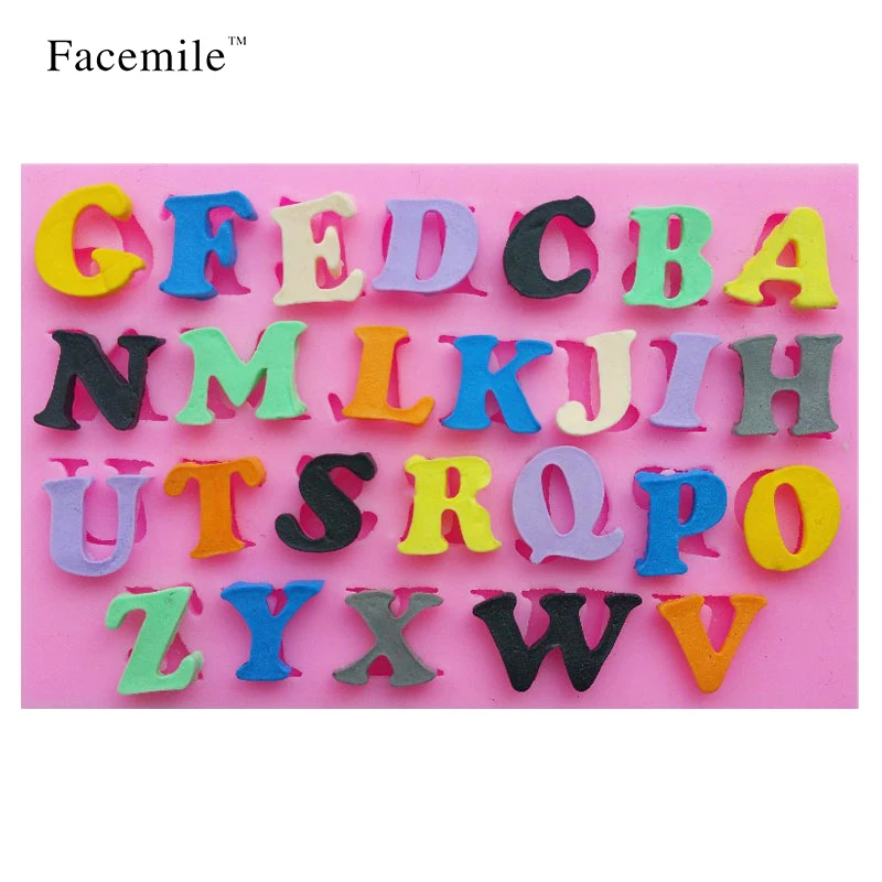 Alphabet Letters Silicone Fondant Mold Birthday Cake