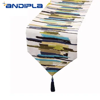 

Modern Nordic Fashion Tassel Table Runner Creative Painting Tablecloth Tea Ceremony Mat Tea Set Accessories Hotel Home Bed Flag