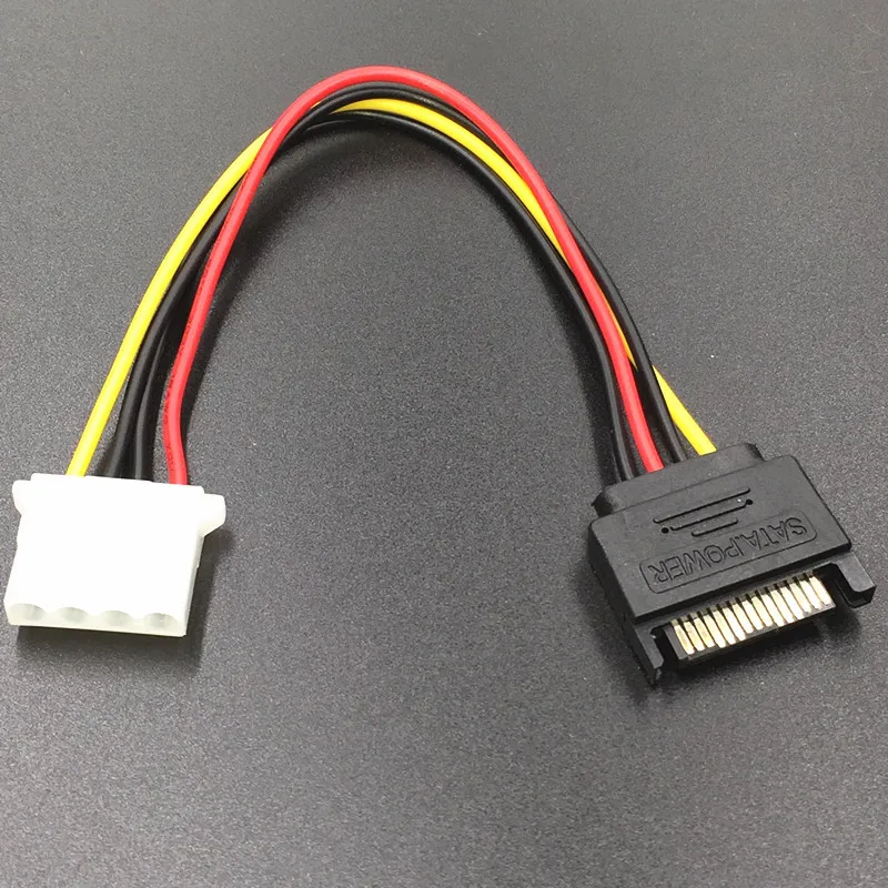 

HDD sata to ide power cable 15Pin SATA Female to Molex IDE 4Pin Male Adapter Extension Hard Drive Power Supply Cable for Mining