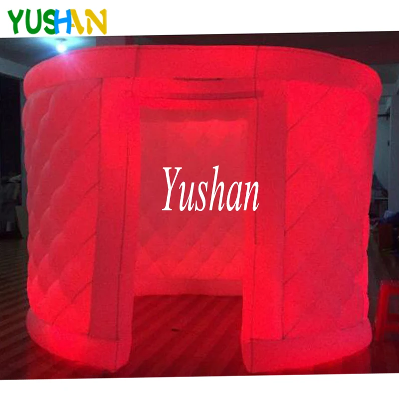 

Whole white Oval Portable Inflatable Photo booth with 1 door LED lights color Changing Inflatable Photo booth For Party, Wedding