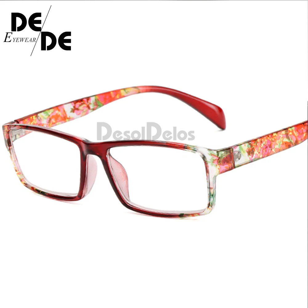 Классические очки для чтения в черной оправе, женские и мужские весенние очки для дальнозоркости, унисекс+ 1,0 1,5 2,0 2,5 3,0 3,5 4,0 - Цвет оправы: pink flower