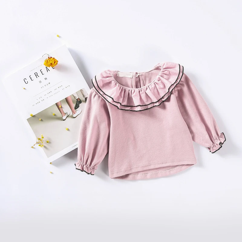 Коллекция года, весенне-осенняя милая блузка в морском стиле для малышей детский фонарь, топы с рукавами, футболки, хлопковые рубашки для маленьких девочек