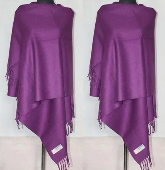 Фиолетовый зимние женские пашмины Женская искусственная шерсть накидка шаль обёрточная бумага модные шарфы для женщин шали Wram Mujer Bufanda 70x200