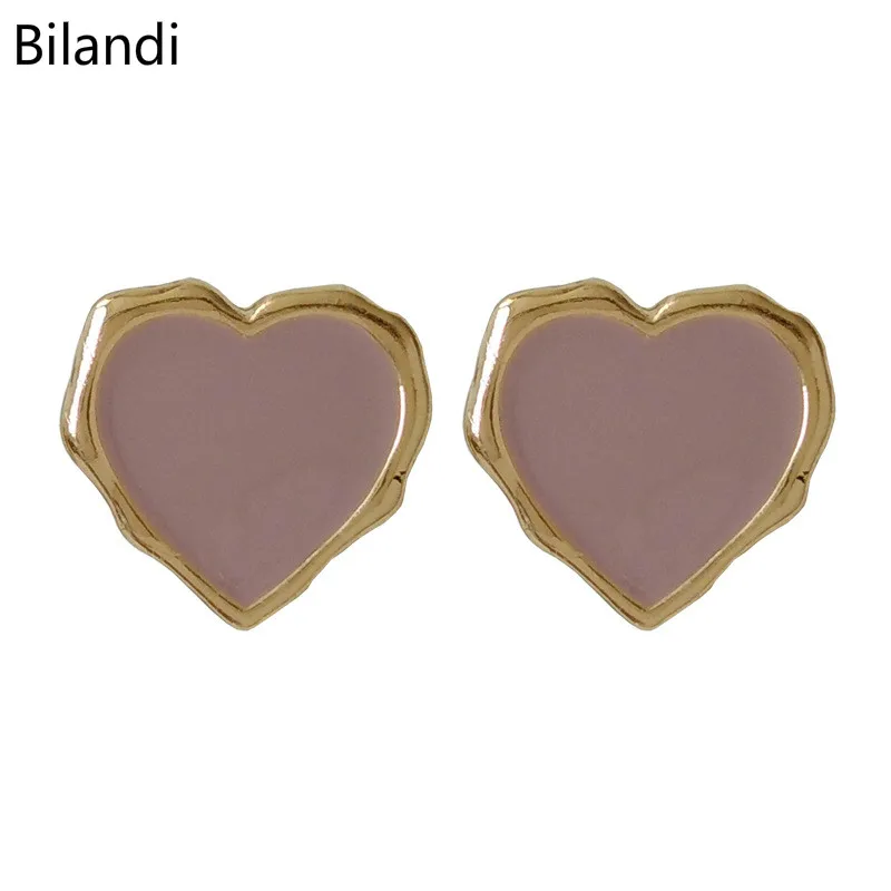 

Delicate New Design Fancy Heart With Enamel Epoxy Stud Earring For Woman Jewelry