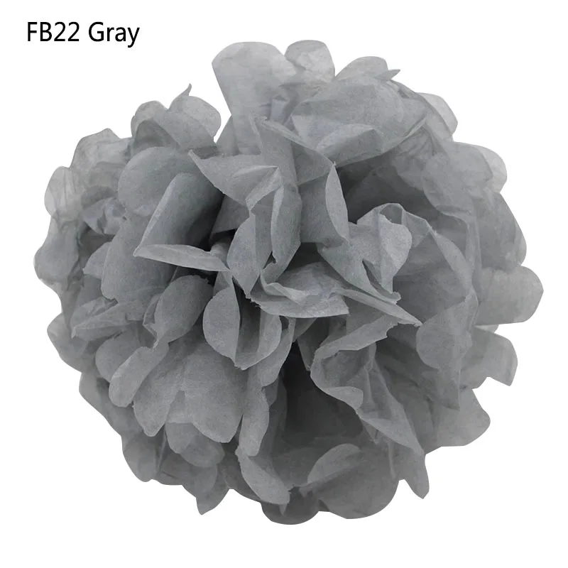 5 шт./лот, 10, 15, 20, 25 см, тканевая бумага, помпоны, бумага, цветочный шар, помпон для свадьбы, вечерние, для дома, украшения для самодельного изготовления, бумажный цветок - Цвет: FB22 gray