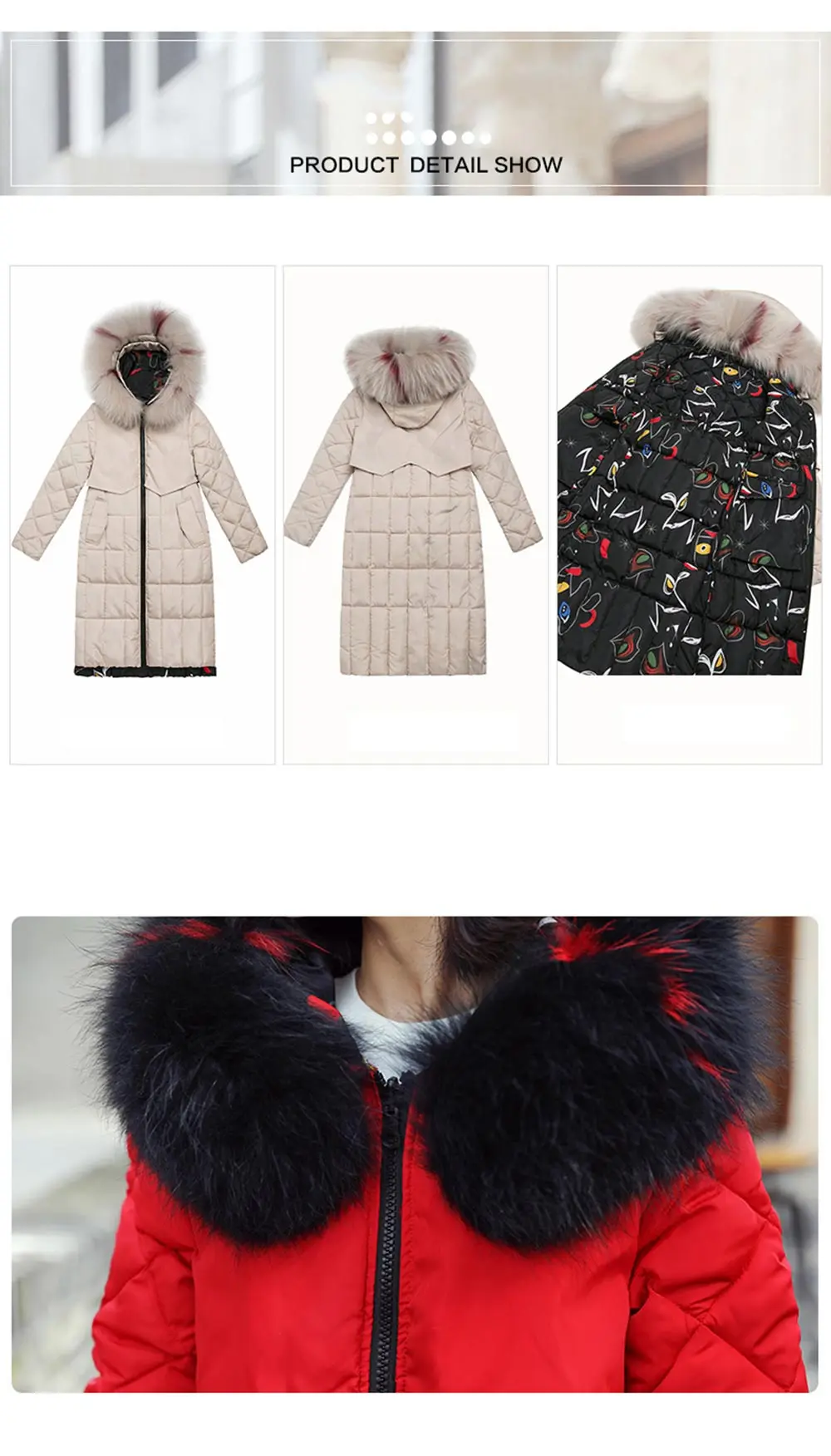 PinkyIsBlack Fur Hooded Parkas Women Jacket Coat Quilted Winter Jacket Women Casual Down Cotton Long Padded Jacket Female