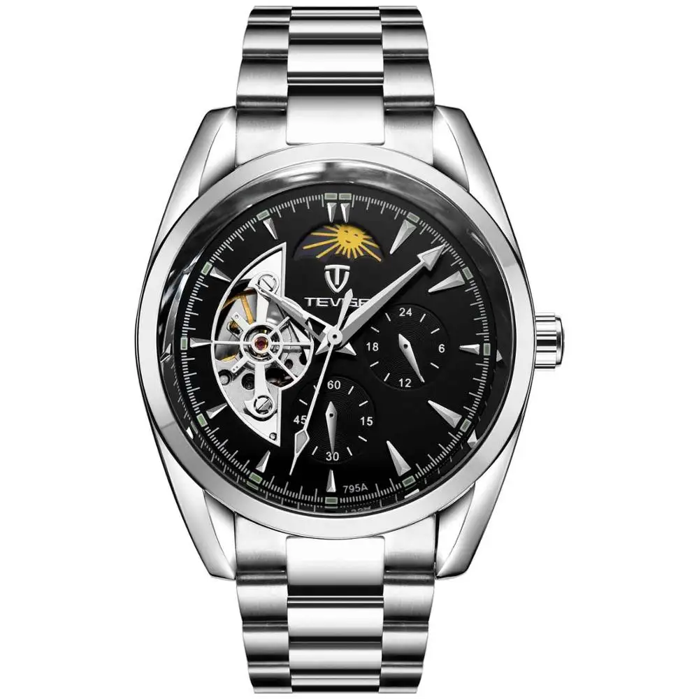 TEVISE мужские часы Лидирующий бренд механические часы Роскошные светящиеся автоматические часы мужские часы Бизнес наручные часы Лучший подарок - Цвет: 214B