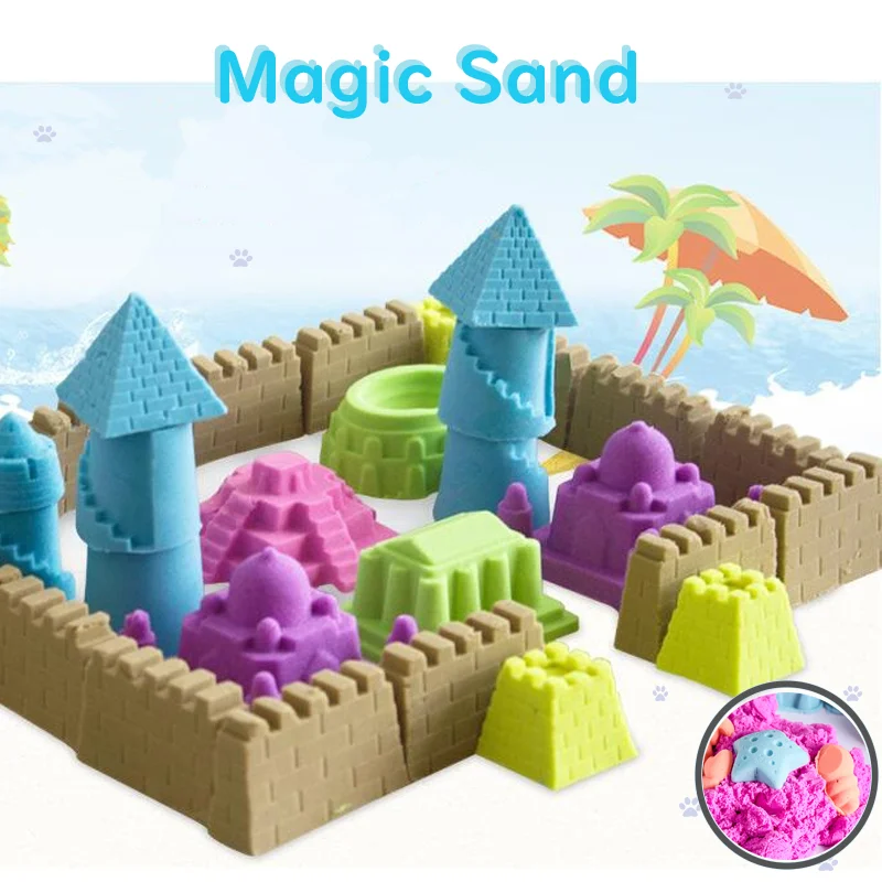 

DIY Not Wet Magic Sand Toy Play Sand Water Modeling Sand Soft Magic Clay Colored Anti Stress Educational Toys For Kids 100g/bag
