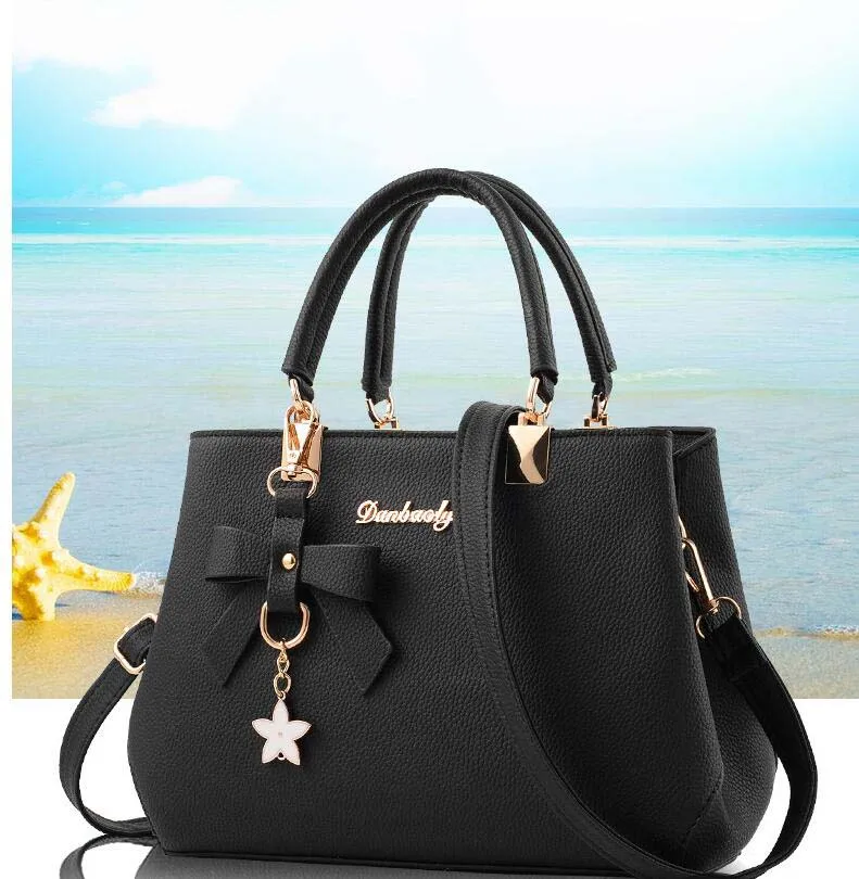Новая Элегантная сумка через плечо, женские дизайнерские роскошные сумки, женские сумки, сливовый бант, милая сумка через плечо для женщин, сумки-мессенджеры - Цвет: black