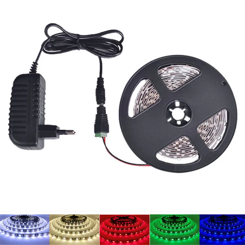 

LED Strip Light 1M 3M 5M RGB SMD 2835 12V Flexible LED Tape with EU/US Power + switch Supply 2A,Warm White,White,Red,Blue,Green