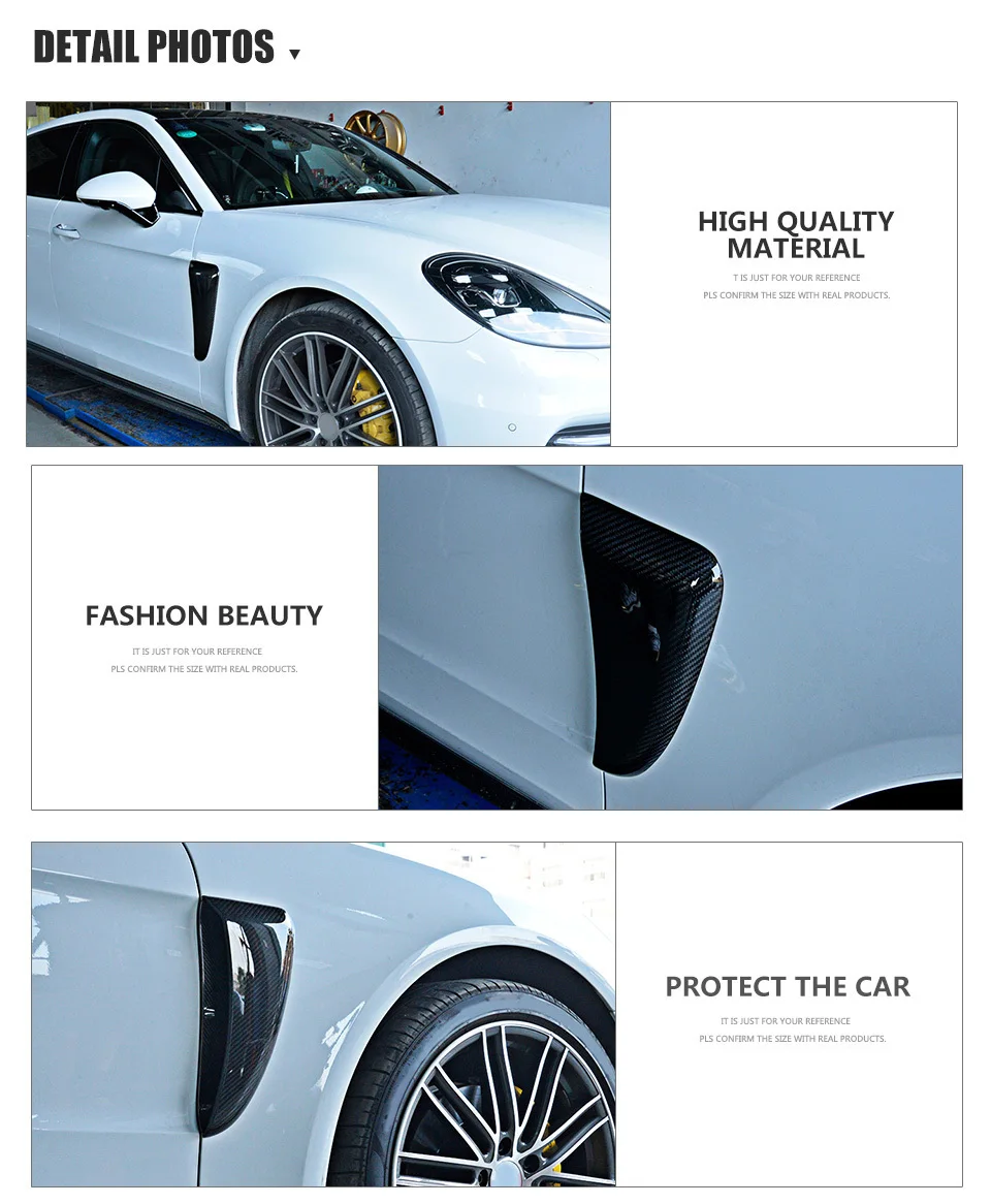 Сухой карбоновый сухой FRP передний Canard Vents формовочная отделка для Porsche Panamera- наклейка