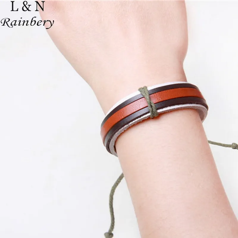1pcs Braided Adjustable Leather Bracelet Punk Jewelry Cuff Women/Men`s Casual Jewelry Bracelet