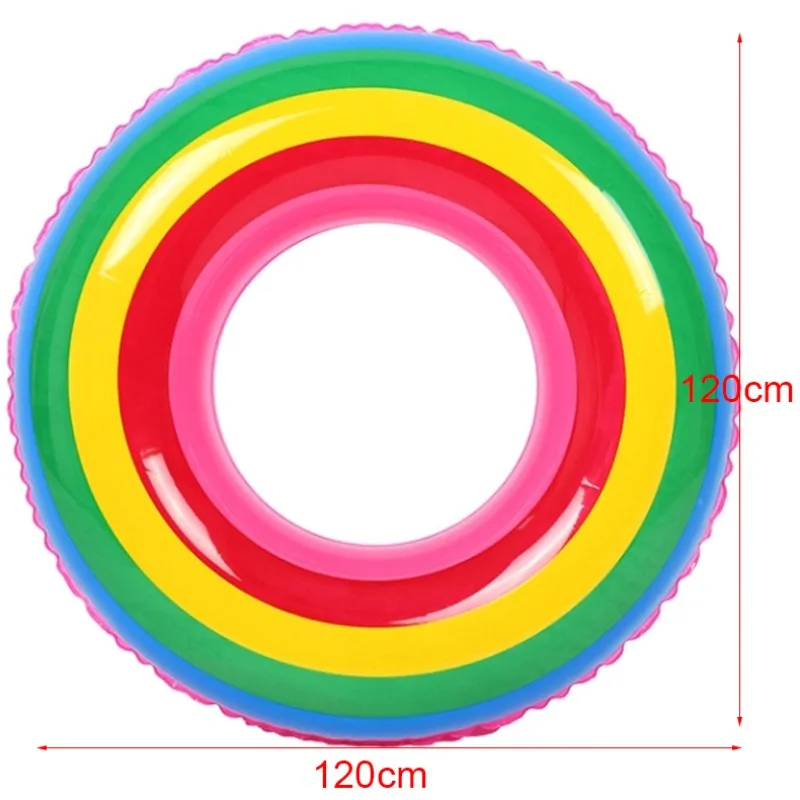 Радуга Кольцо Плавание для взрослых и детей парусный спорт плавающий бассейн движения игрушки Прозрачный Радуга Цвет надувной круг для