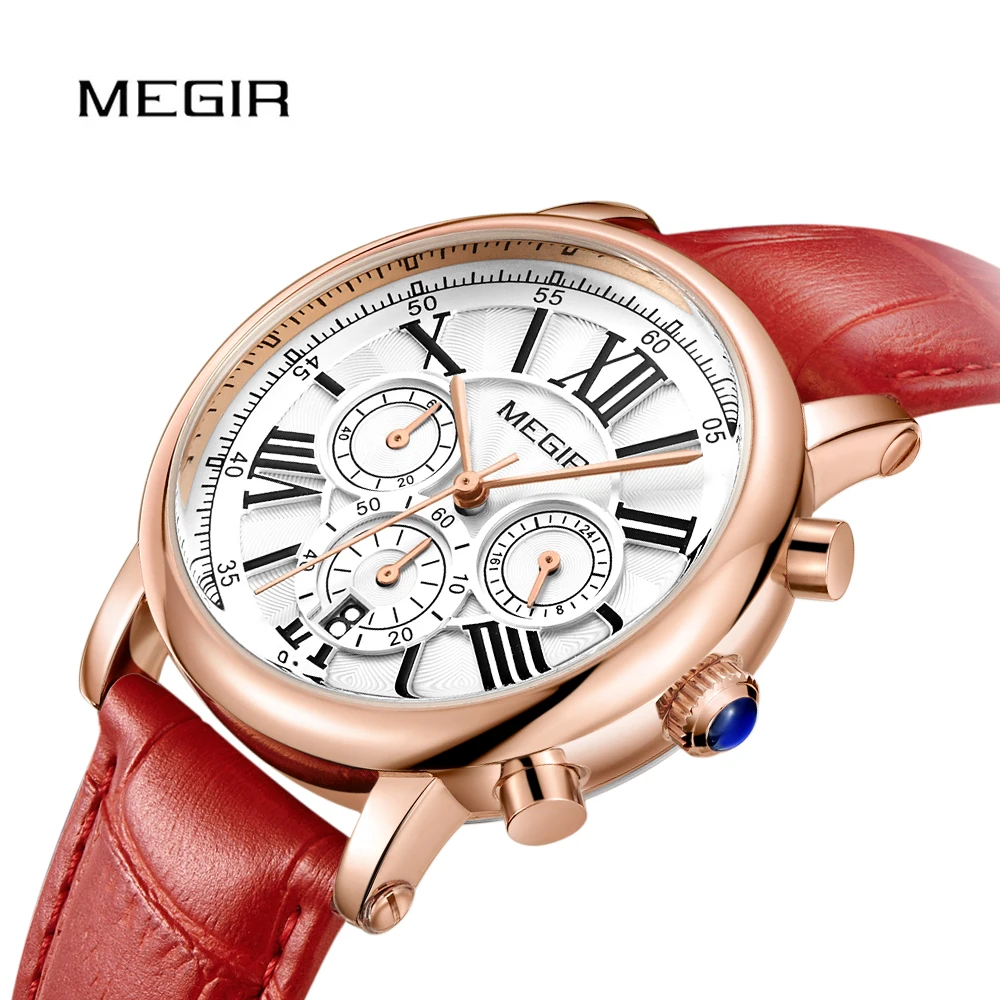 MEGIR модные женские часы-браслет лучший бренд Роскошные женские кварцевые часы для влюбленных Relogio Feminino спортивные наручные часы 2058