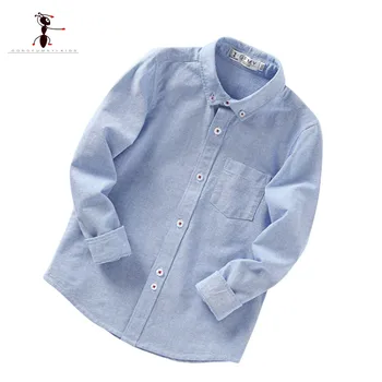 

GFMY 2017 New Arrival Turn-down Collar High Quality Kids Full Sleeve Shirts Blouses for Kid Solid Clothes 201701