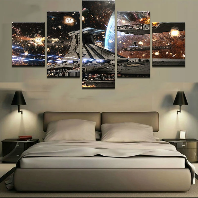 

Wall Art Picture Home Decoration Living Room Canvas Print 5 Pieces Game StarCraft Starfighter Wall Picture Printing On Canvas