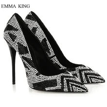Новинка; пикантные туфли-лодочки с острым носком на высоком тонком каблуке в сдержанном стиле; цвет черный, белый; модная женская свадебная обувь; zapatos De Mujer